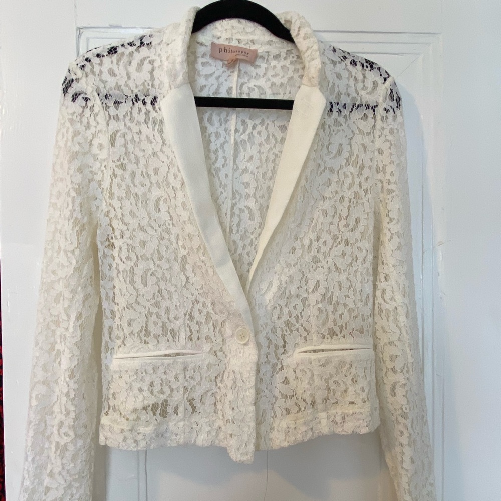 Philosophy off-white lace blazer!